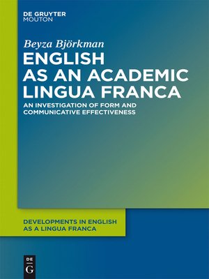 cover image of English as an Academic Lingua Franca